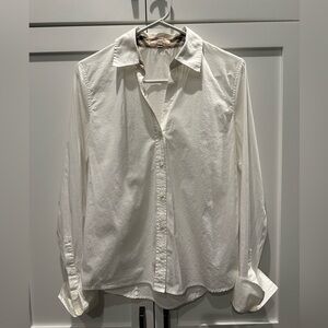 Women’s Burberry white button down shirt